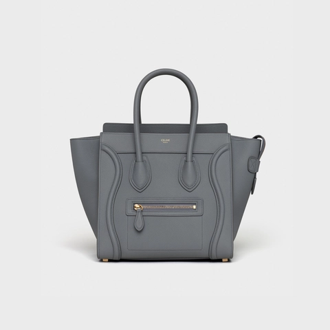 セリーヌ ラゲージ マイクロ ラゲージハンドバッグ ベビードラムドカーフスキン コール | celine micro luggage handbag in baby drummed calfskin kohl 正面