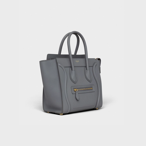 セリーヌ ラゲージ マイクロ ラゲージハンドバッグ ベビードラムドカーフスキン コール | celine micro luggage handbag in baby drummed calfskin kohl 左斜め前