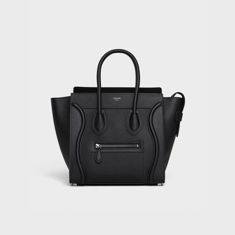 セリーヌ ラゲージ マイクロ ドラムドカーフスキン ブラック | celine micro luggage handbag in drummed calfskin black 正面
