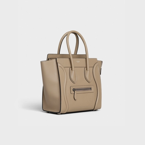 セリーヌ ラゲージ マイクロ ドラムドカーフスキン デューン | celine micro luggage handbag in drummed calfskin dune 左斜め前