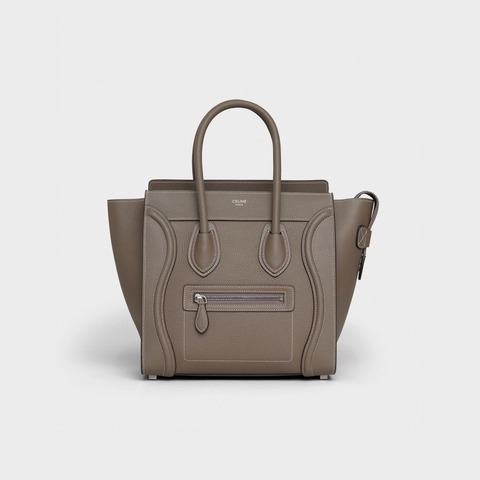 セリーヌ ラゲージ マイクロ ドラムドカーフスキン スリ | celine micro luggage handbag in drummed calfskin souris 正面