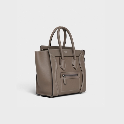 セリーヌ ラゲージ マイクロ ドラムドカーフスキン スリ | celine micro luggage handbag in drummed calfskin souris 左斜め前