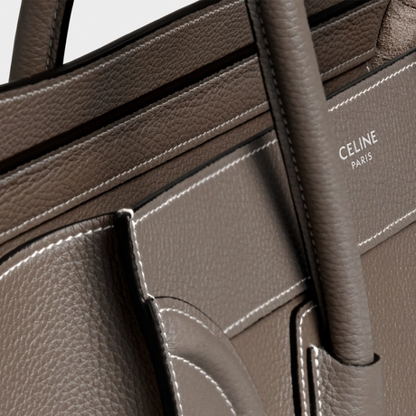 セリーヌ ラゲージ マイクロ ドラムドカーフスキン スリ | celine micro luggage handbag in drummed calfskin souris 持ち手部分