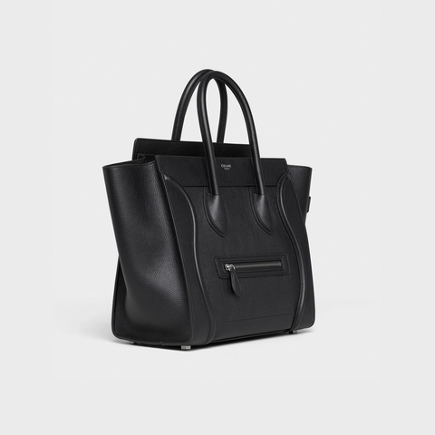 セリーヌ ラゲージ ミニ ラゲージハンドバッグ ドラムドカーフスキン ブラック | celine mini luggage handbag in drummed calfskin black 左斜め前