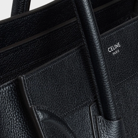 セリーヌ ラゲージ ミニ ラゲージハンドバッグ ドラムドカーフスキン ブラック | celine mini luggage handbag in drummed calfskin black 持ち手部分