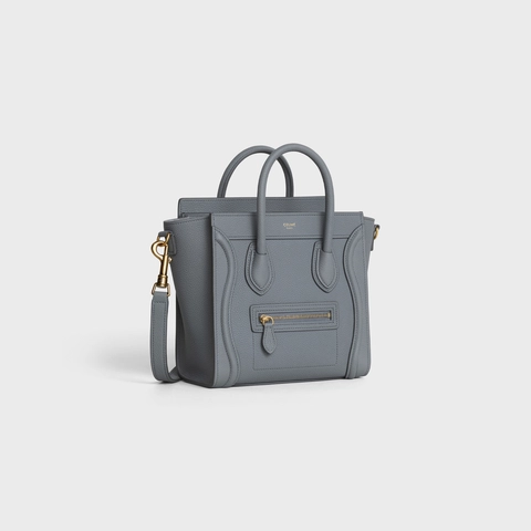 セリーヌ ラゲージ ナノ ベビードラムドカーフスキン コール | celine nano luggage bag in baby drummed calfskin kohl 左斜め前