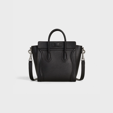 セリーヌ ラゲージ ナノ ドラムドカーフスキン ブラック | celine nano luggage bag in drummed calfskin black 裏面