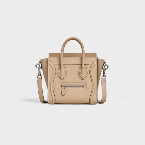 セリーヌ ラゲージ ナノ ドラムドカーフスキン デューン | celine nano luggage bag in drummed calfskin dune 正面