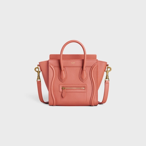 セリーヌ ラゲージ ナノ ドラムドカーフスキン テラコッタ | celine nano luggage bag in drummed calfskin terracotta 正面