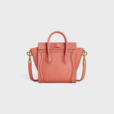 セリーヌ ラゲージ ナノ ドラムドカーフスキン テラコッタ | celine nano luggage bag in drummed calfskin terracotta 裏面