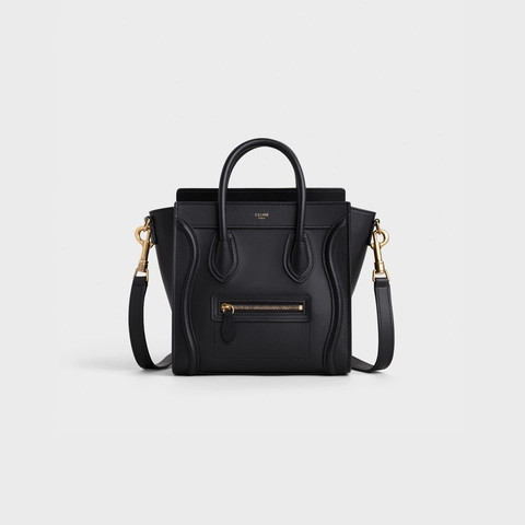 セリーヌ ラゲージ ナノ スムースカーフスキン ブラック | celine nano luggage bag in smooth calfskin black 正面