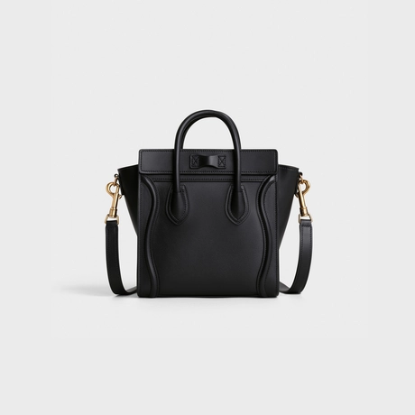 セリーヌ ラゲージ ナノ スムースカーフスキン ブラック | celine nano luggage bag in smooth calfskin black 裏面