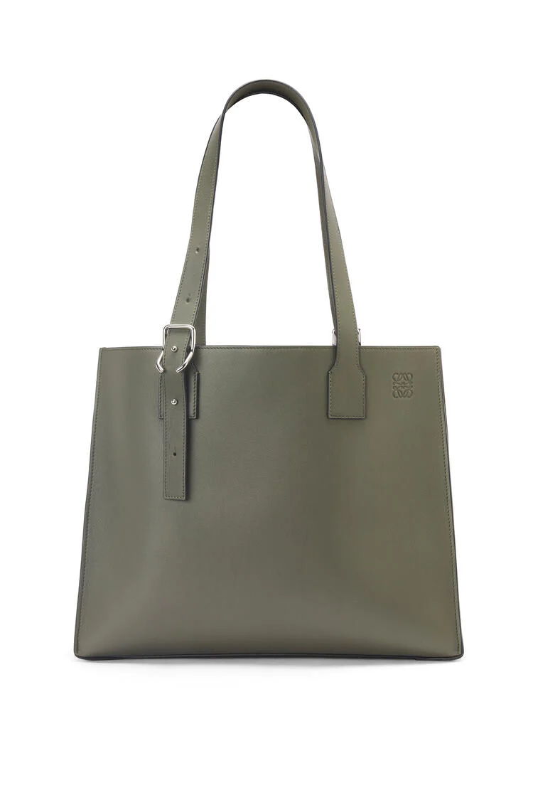 ロエベ バックル ホリゾンタル トート (クラシックカーフ) カーキグリーン | Loewe Buckle Horizontal Tote Anagram Classic Calf Khaki Green