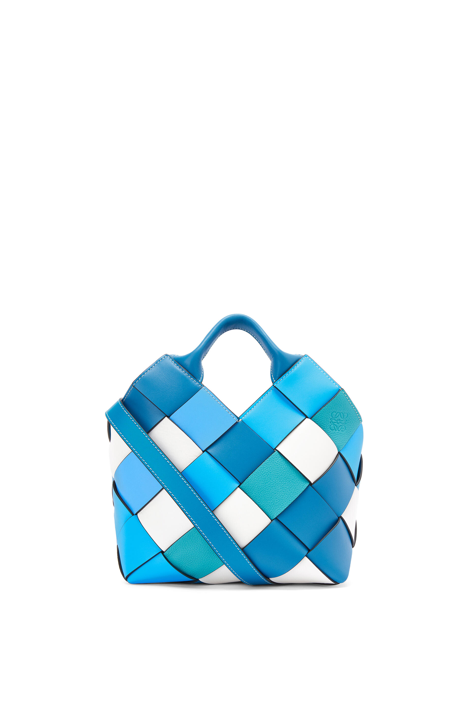 ロエベ ウーブン バスケットバッグ スモール (カーフ) ブルー/ブルー | Loewe Woven Basket Bag Small Calf Blue Blue